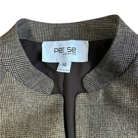 Per Se by Carlisle Gold and Brown Blazer Size 10 Herringbone Pattern - Picture 4 of 9